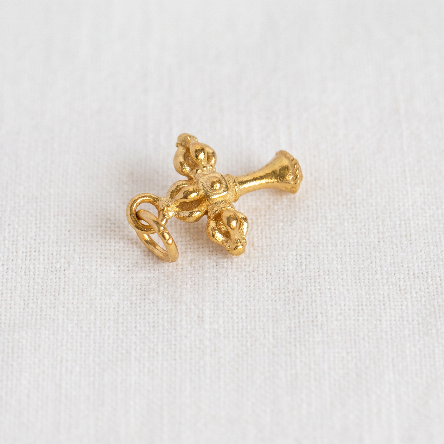 24K 999 Fine Gold Mini Vajra Pendant D.I.Y Charm Accessories