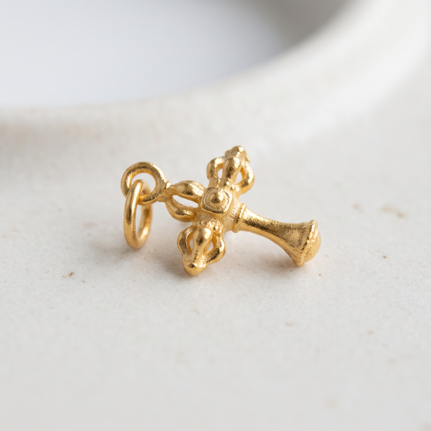 24K 999 Fine Gold Mini Vajra Pendant D.I.Y Charm Accessories