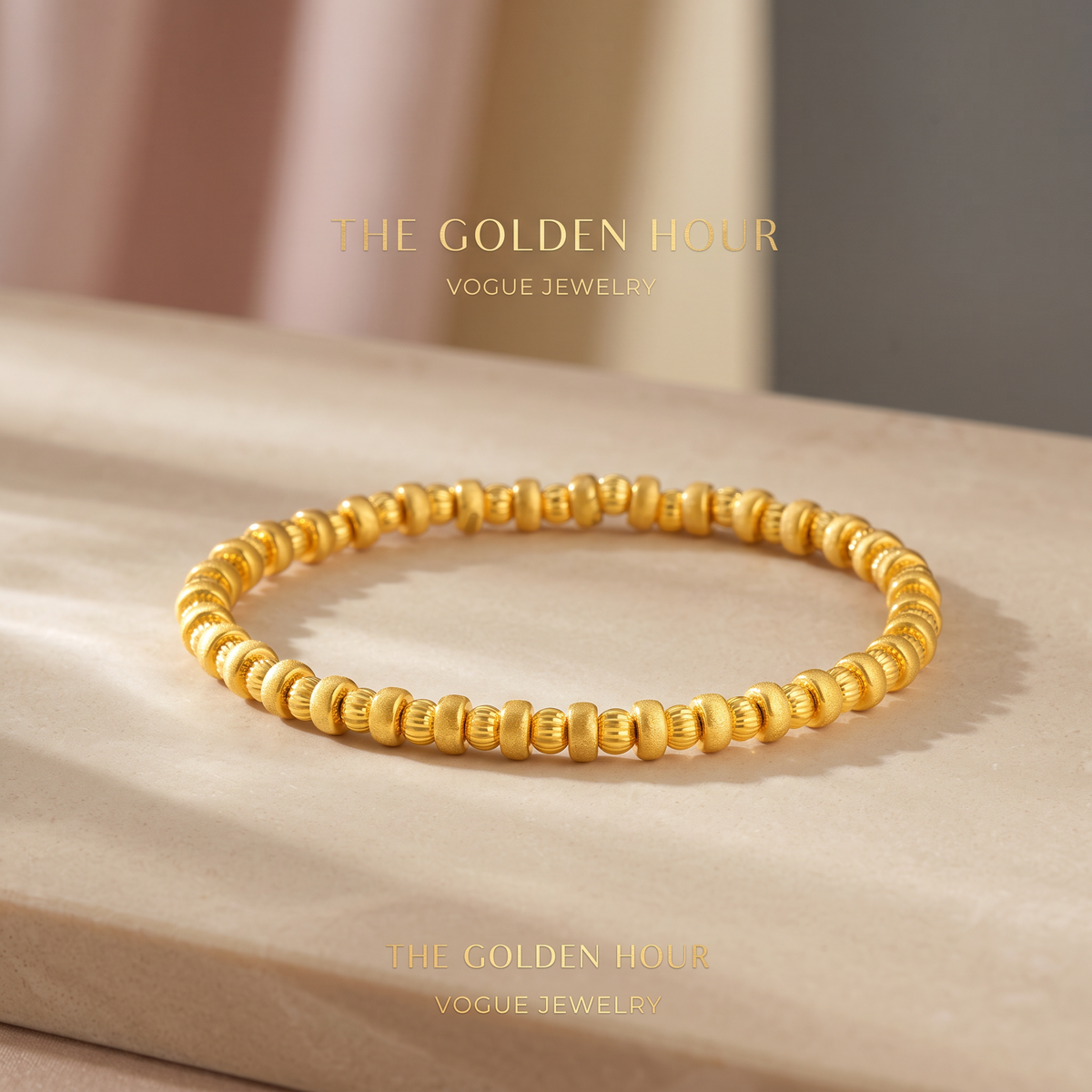 24K Gold Beads Minimal Bracelet