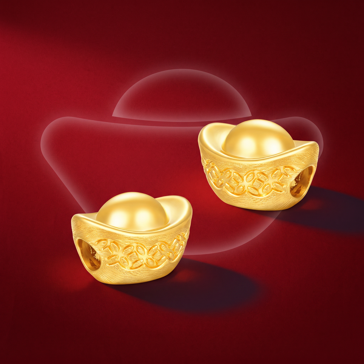 24K Gold Fortune Ingot Charm D.I.Y Bead