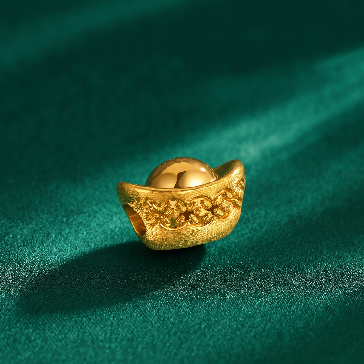 24K Gold Fortune Ingot Charm D.I.Y Bead