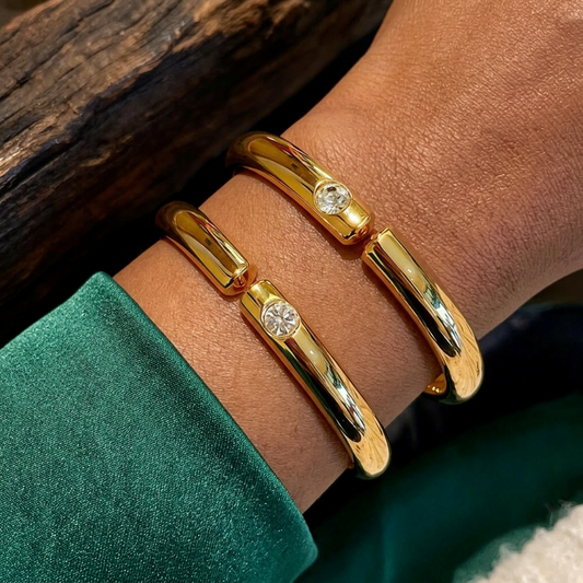 24K Gold Minimal Minimalist Bangle