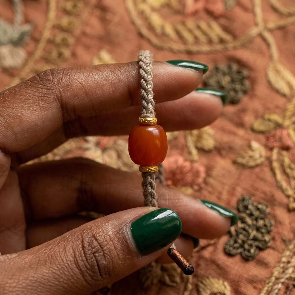 24k Gold Charm Natural Amber Beeswax Charm Adjustable Cord Bracelet