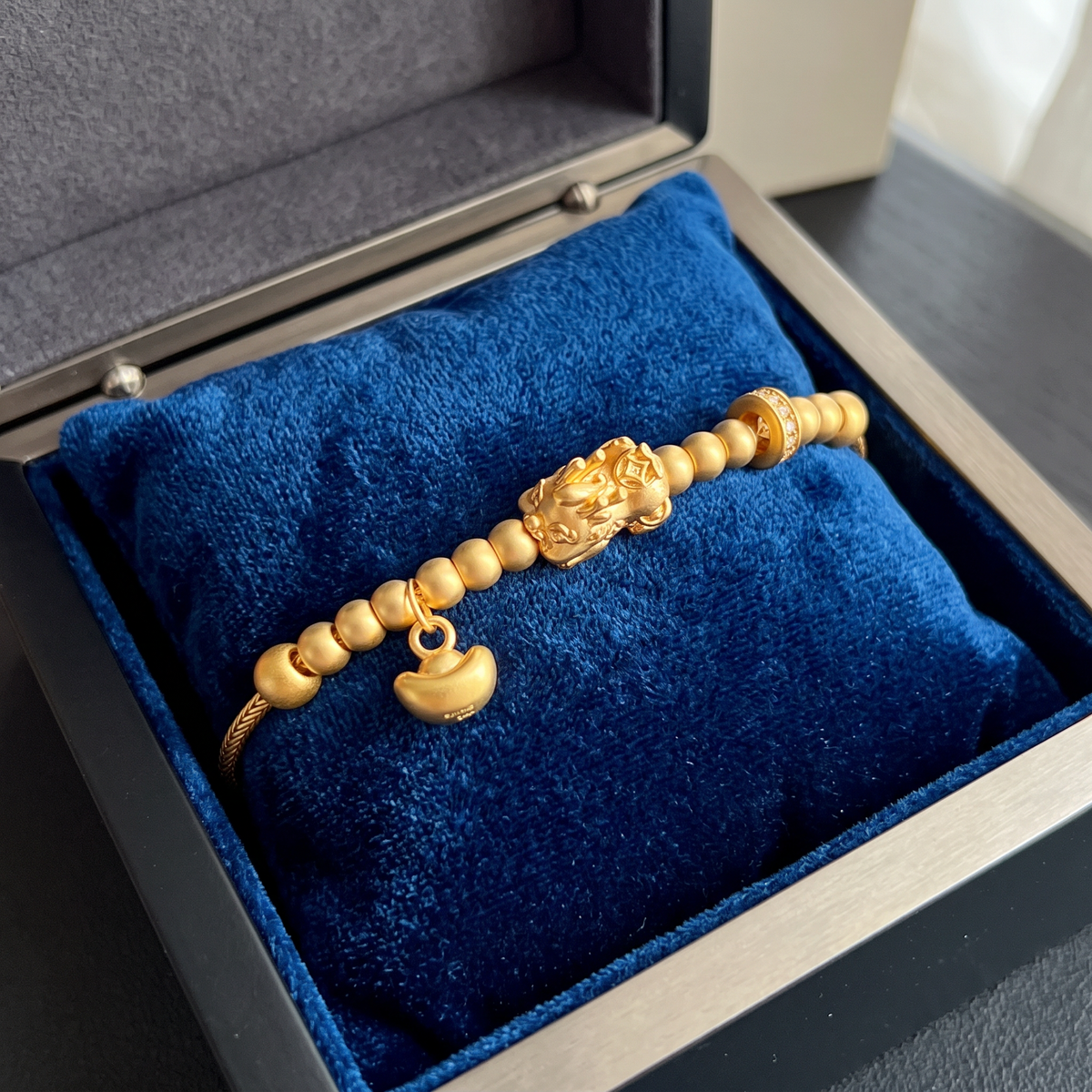 24K 999 Gold Pixiu Ingot Charms Fortune Bracelet