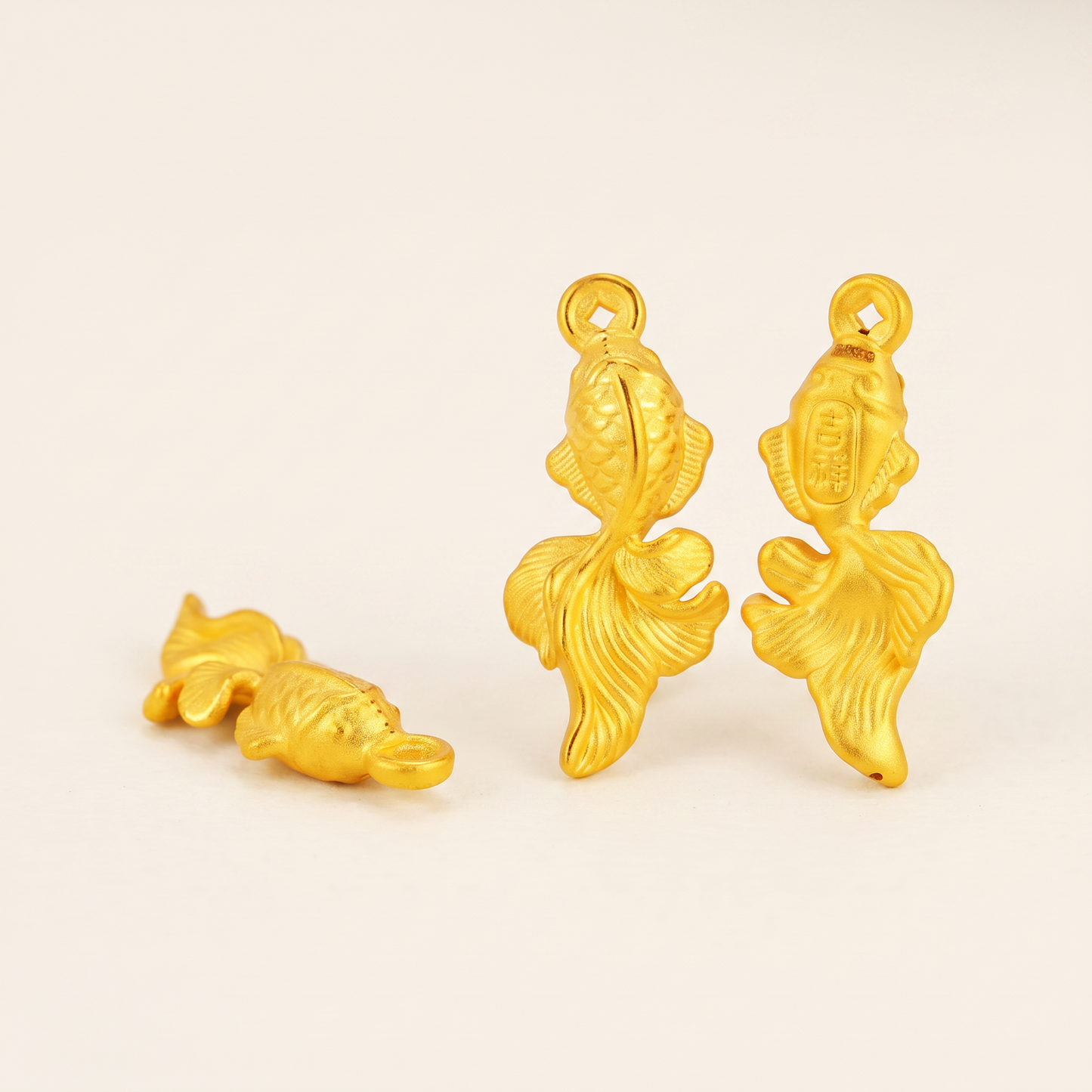 24K 999 Gold Mini Gold Fish Lucky Koi Charm D.I.Y Accessories