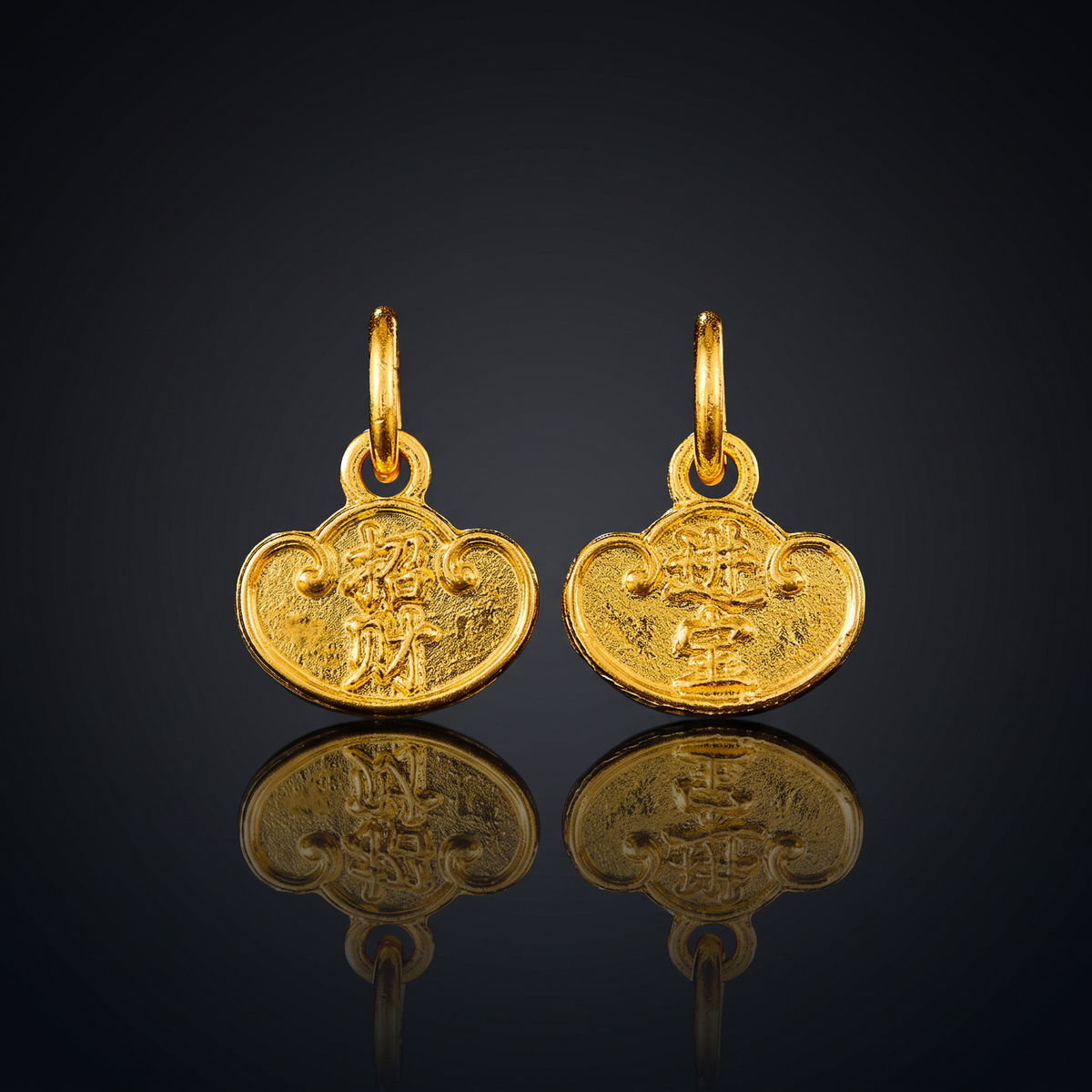24K 999 Pure Gold Auspicious Ingot Bring Wealth Lucky Charm Pendant