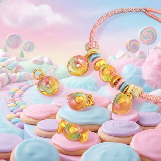 24K Afternoon Tea Party Enamel Tea Cup Candy Donut Charm D.I.Y