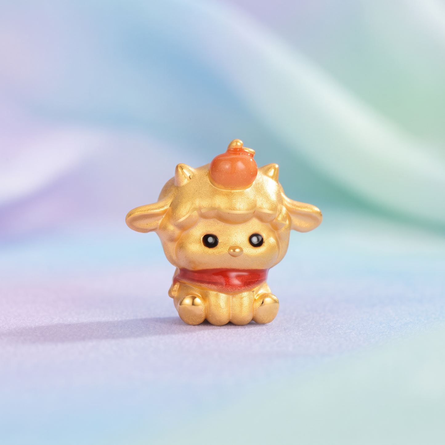 24K 5D Hard Gold Chinese Zodiac Baby Sheep D.I.Y Charm Pendant Spacer