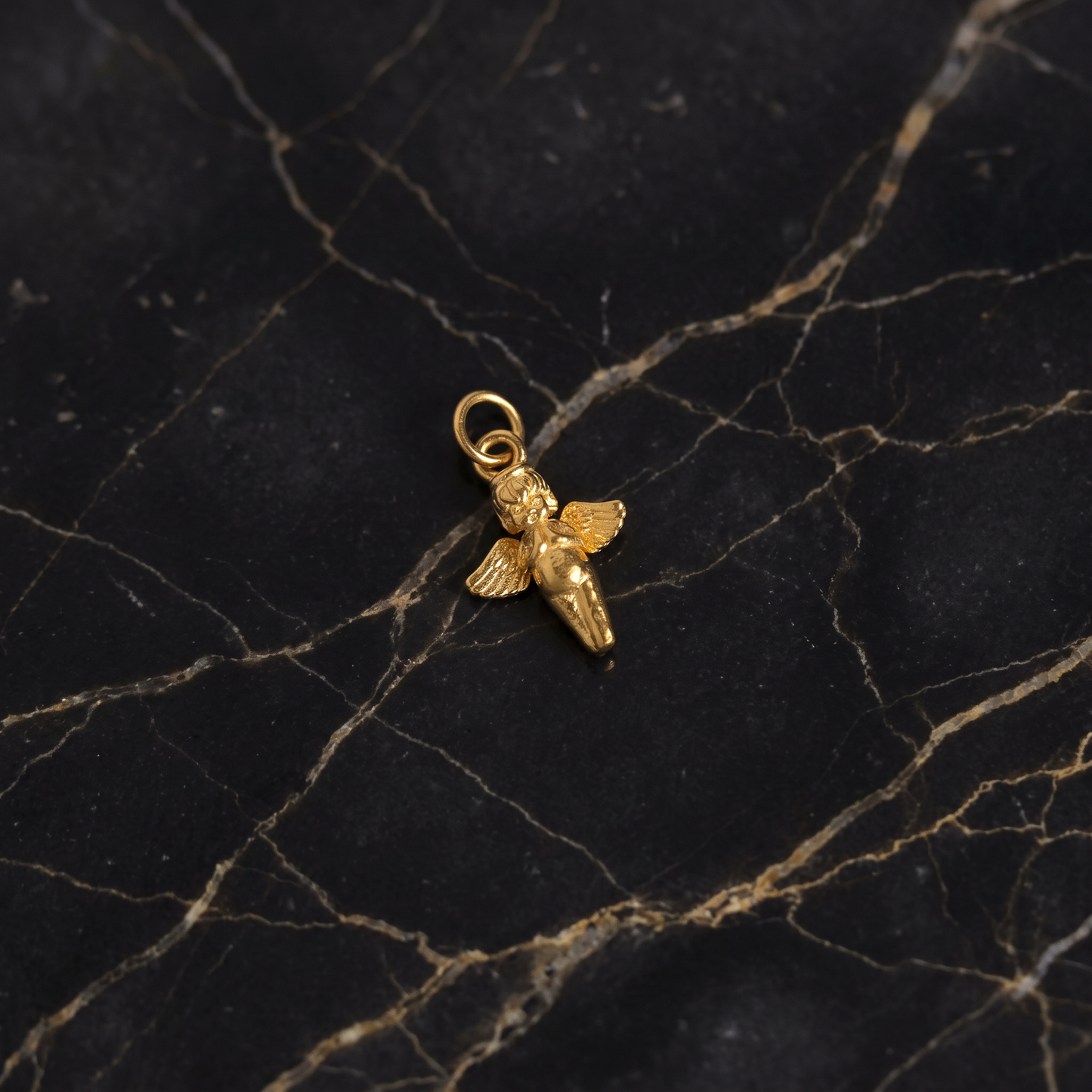 24K 999 Solid Fine Gold D.I.Y Mini Angel Charm