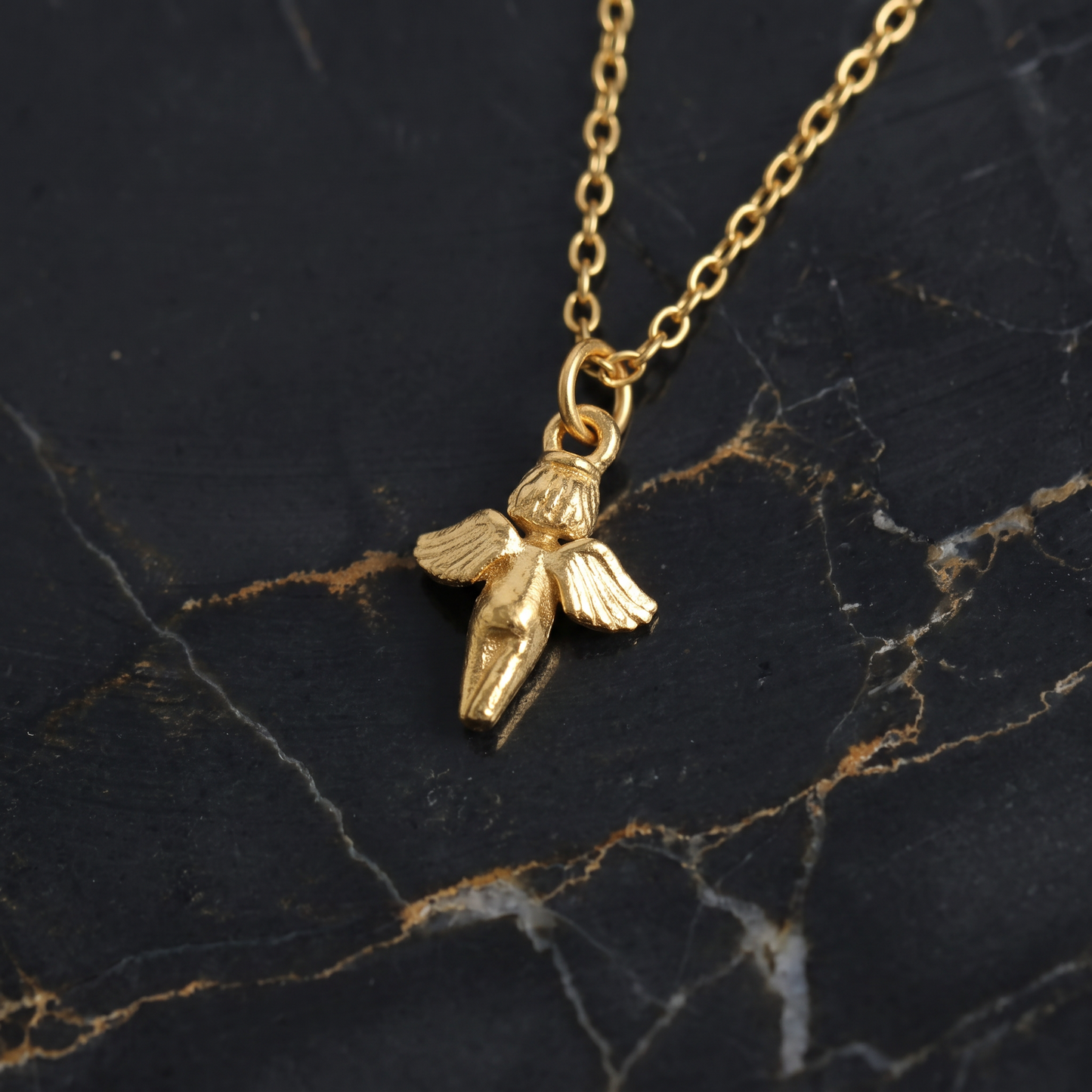 24K 999 Solid Fine Gold D.I.Y Mini Angel Charm
