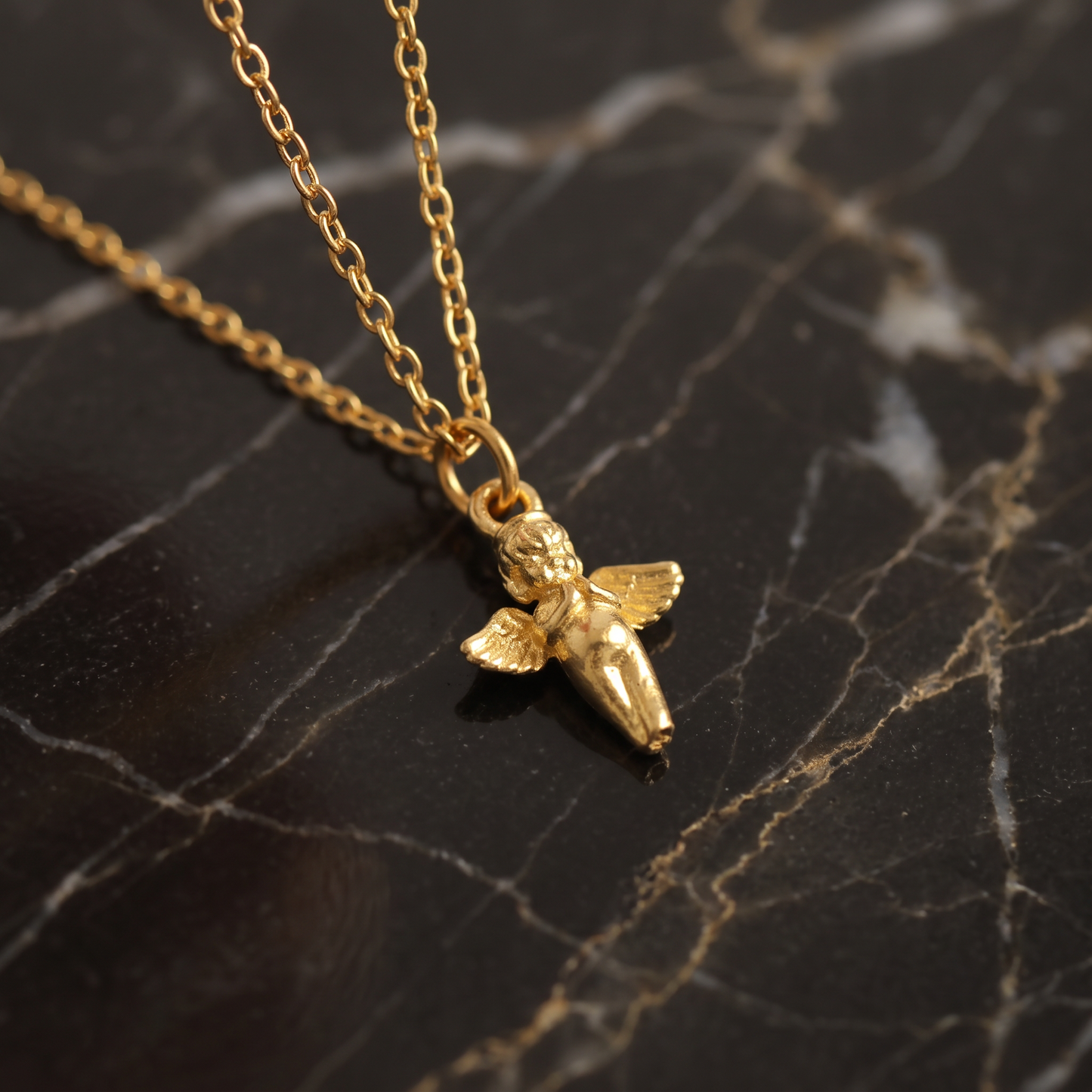24K 999 Solid Fine Gold D.I.Y Mini Angel Charm