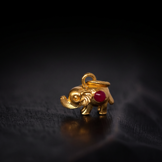 24K 999 Pure Gold Mini Elephant D.I.Y Charm