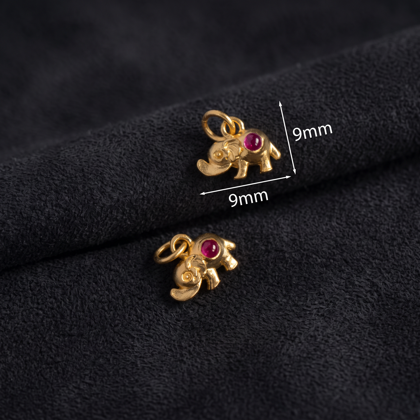 24K 999 Pure Gold Mini Elephant D.I.Y Charm