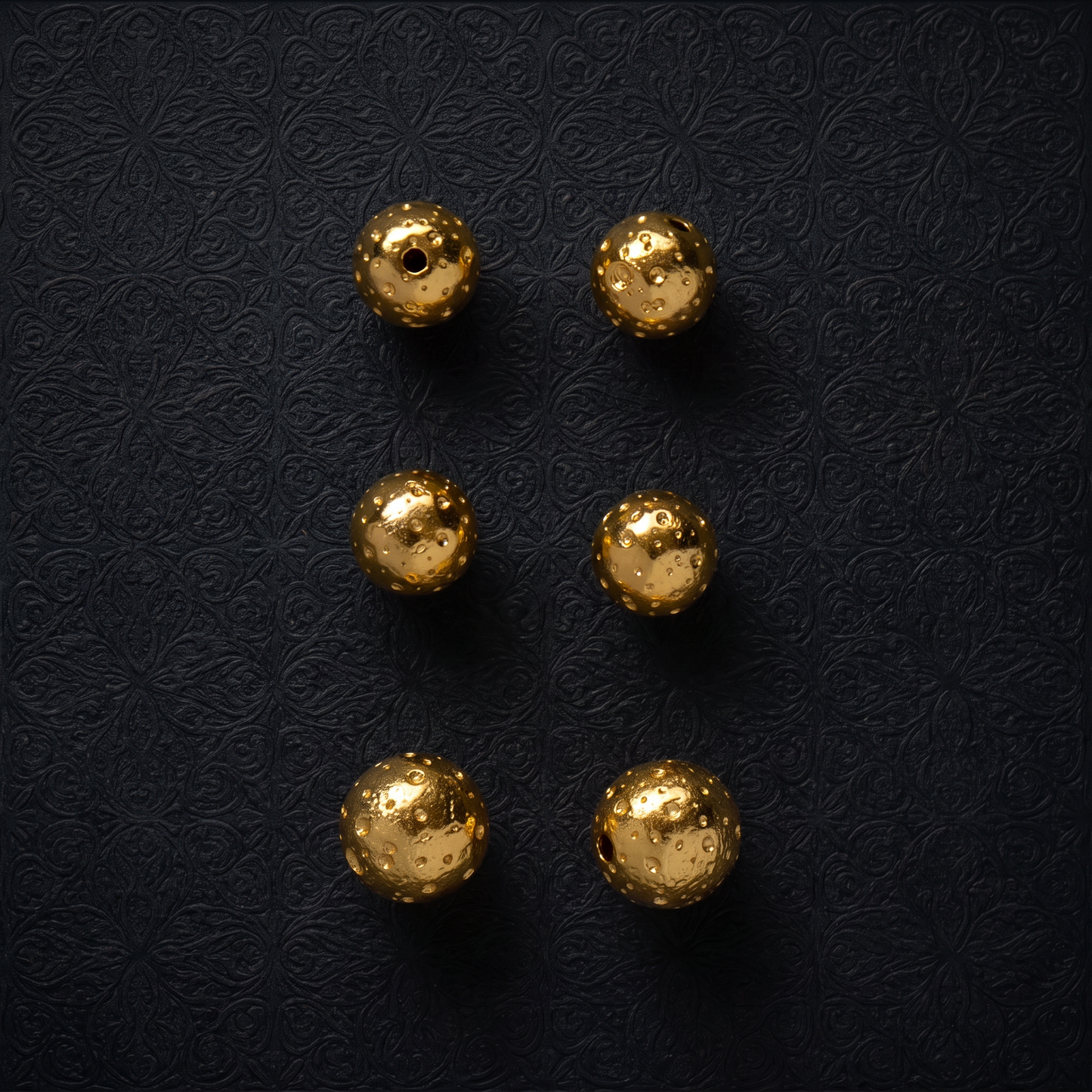 24K 999 Fine Gold Antique-Finish Hammered Disc Beads D.I.Y Charm Accessories