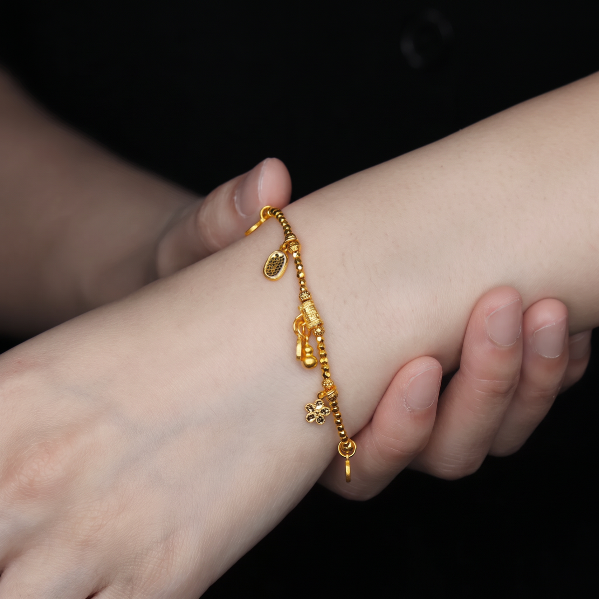 24K 999 Gold Cute Mini Shinning Plaque Peace and Protection Charm D.I.Y Craft