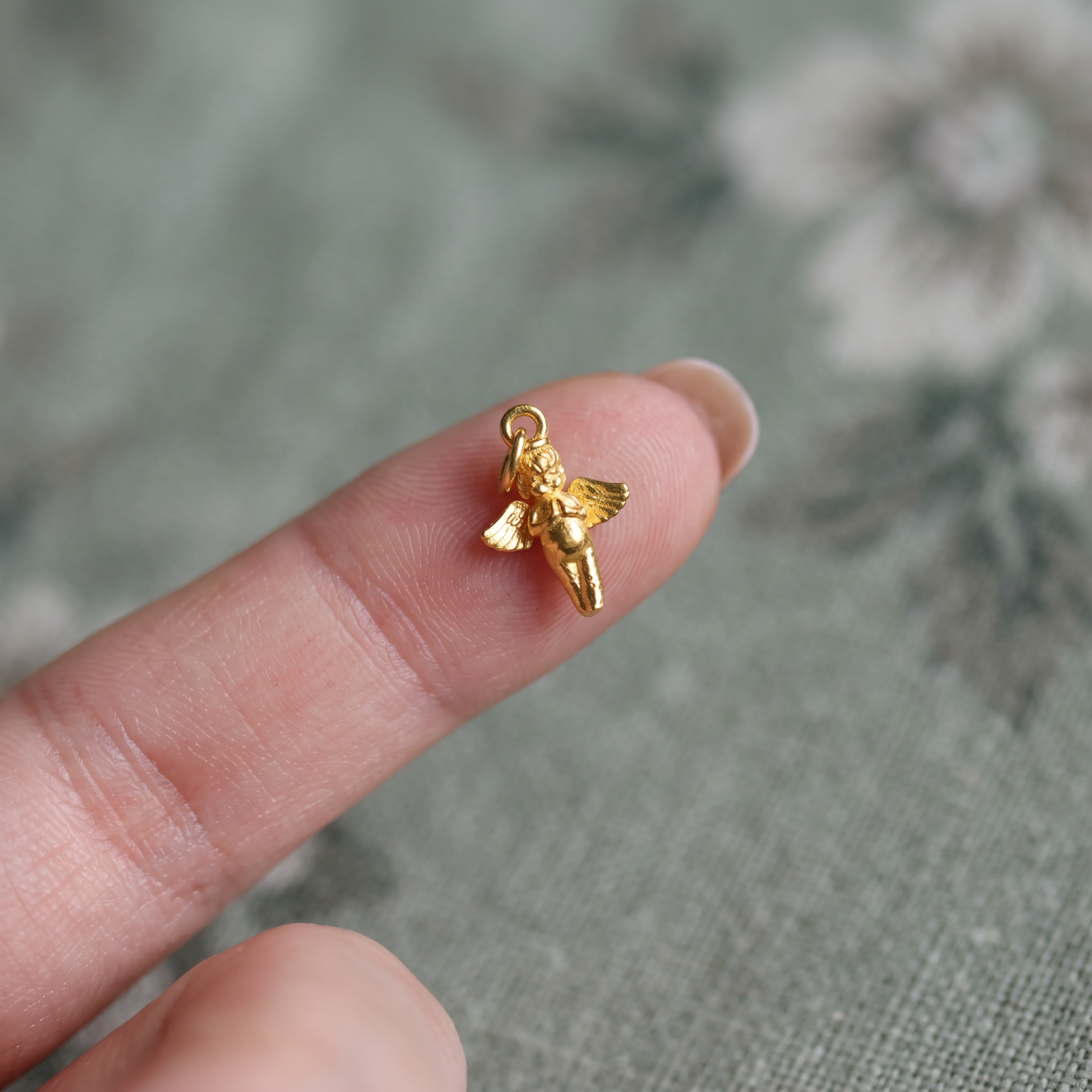 24K 999 Solid Fine Gold D.I.Y Mini Angel Charm