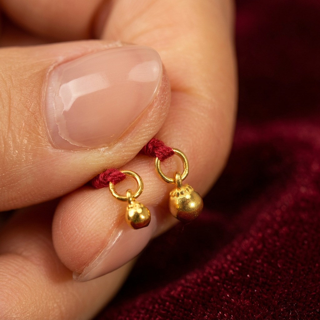 24k 999 Solid Gold Mini Bell D.I.Y Jewelry Making for Bracelet Necklace