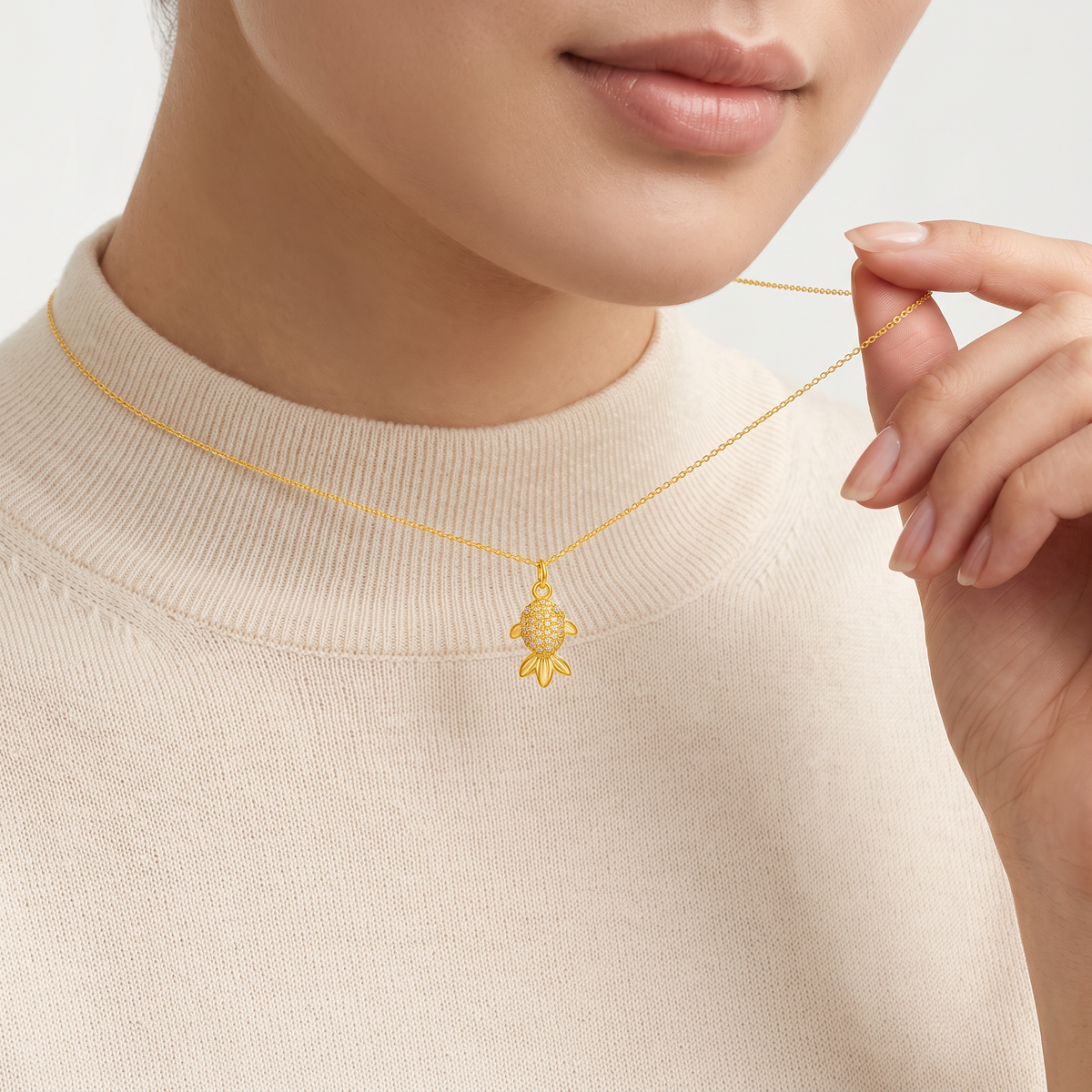 24K 999 Star Gourd Cross GoldFish D.I.Y Gold Charm