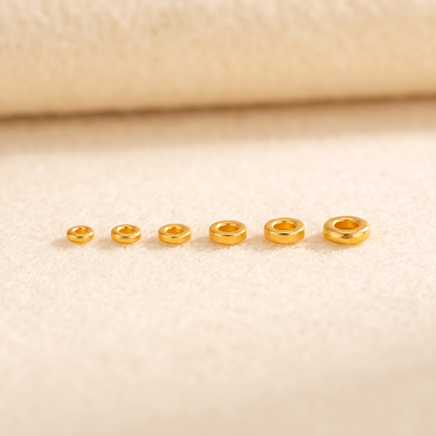24K 999 Solid Gold Loop Bead Spacer Separator for Bracelet Stringing DIY Jewelry