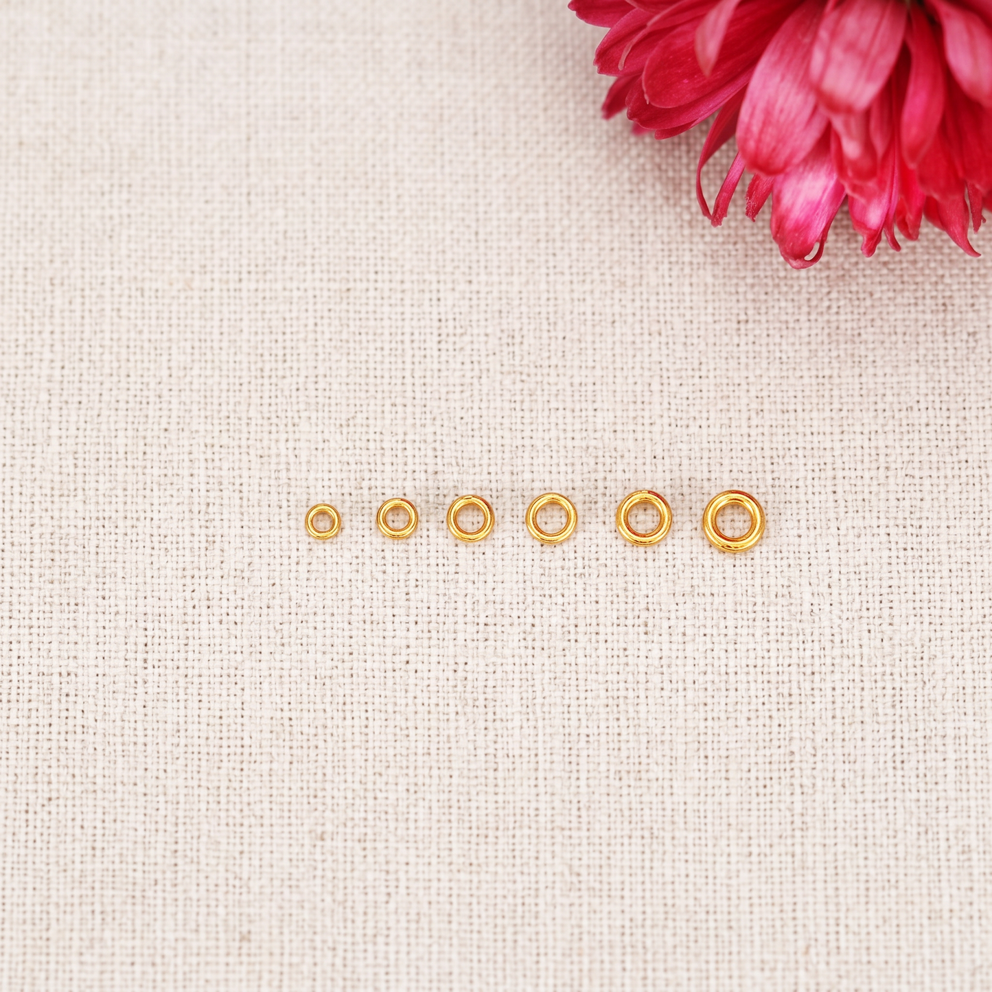 24K 999 Solid Gold Loop Bead Spacer Separator for Bracelet Stringing DIY Jewelry