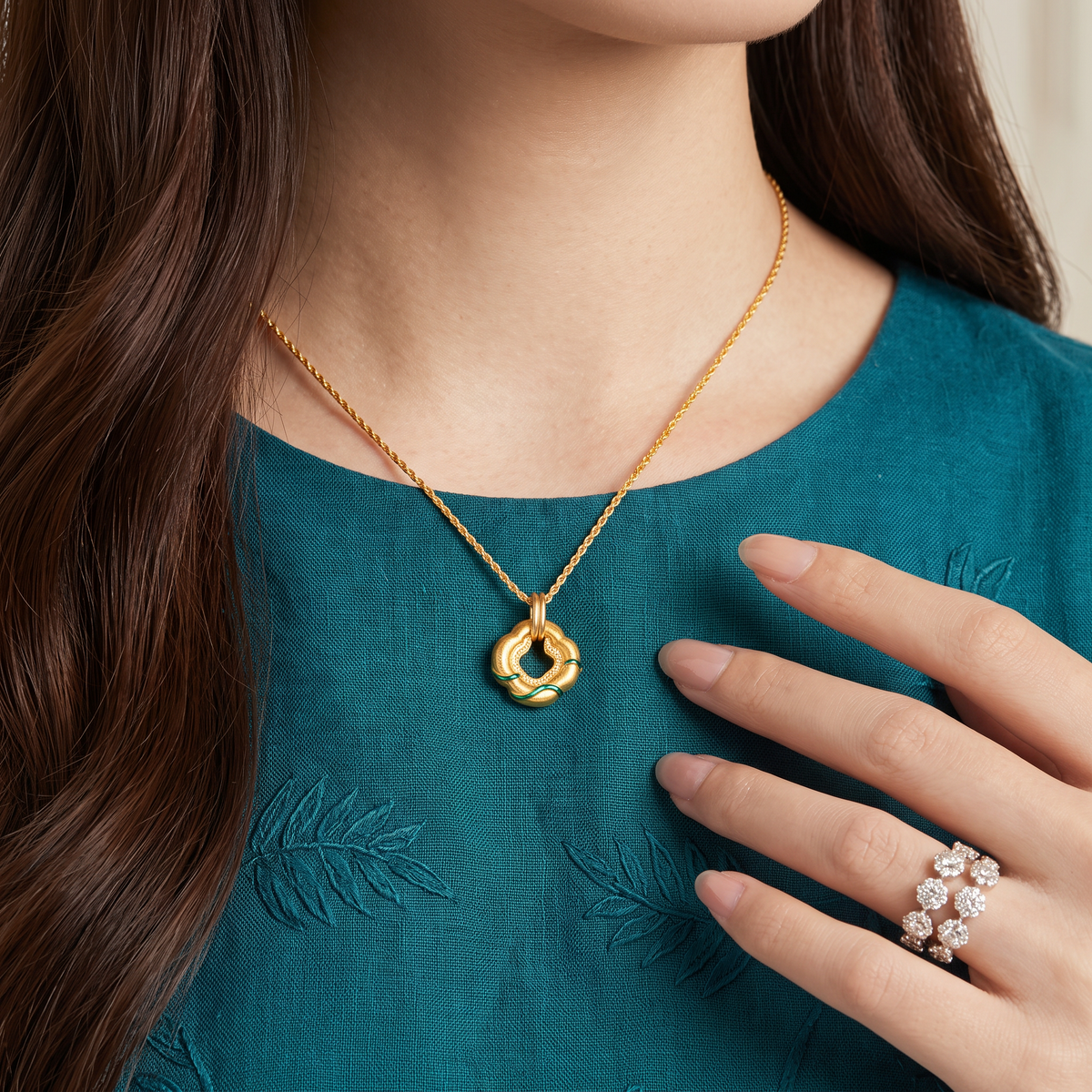 24k 999 Gold Nature Pendant