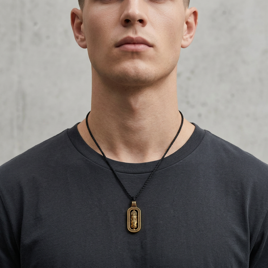 24K Gold Black Pixiu Pendant Unisex Wealth Necklace