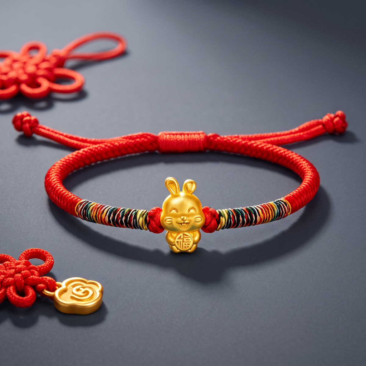 24K 999 Gold 12 Zodiac Animal Horse Goat Dragon Woven Braided Bracelet