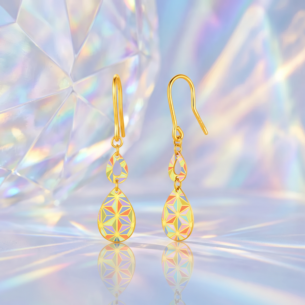 Genuine 24K Gold Drop Dangle Hook Earrings