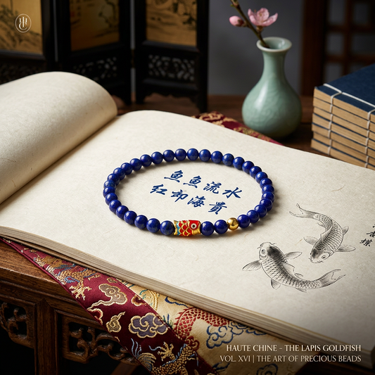 24k 999 Gold Carp Koi Fish Charm Beads High-Quality Natural Afghan Lapis Lazuli Bracelet