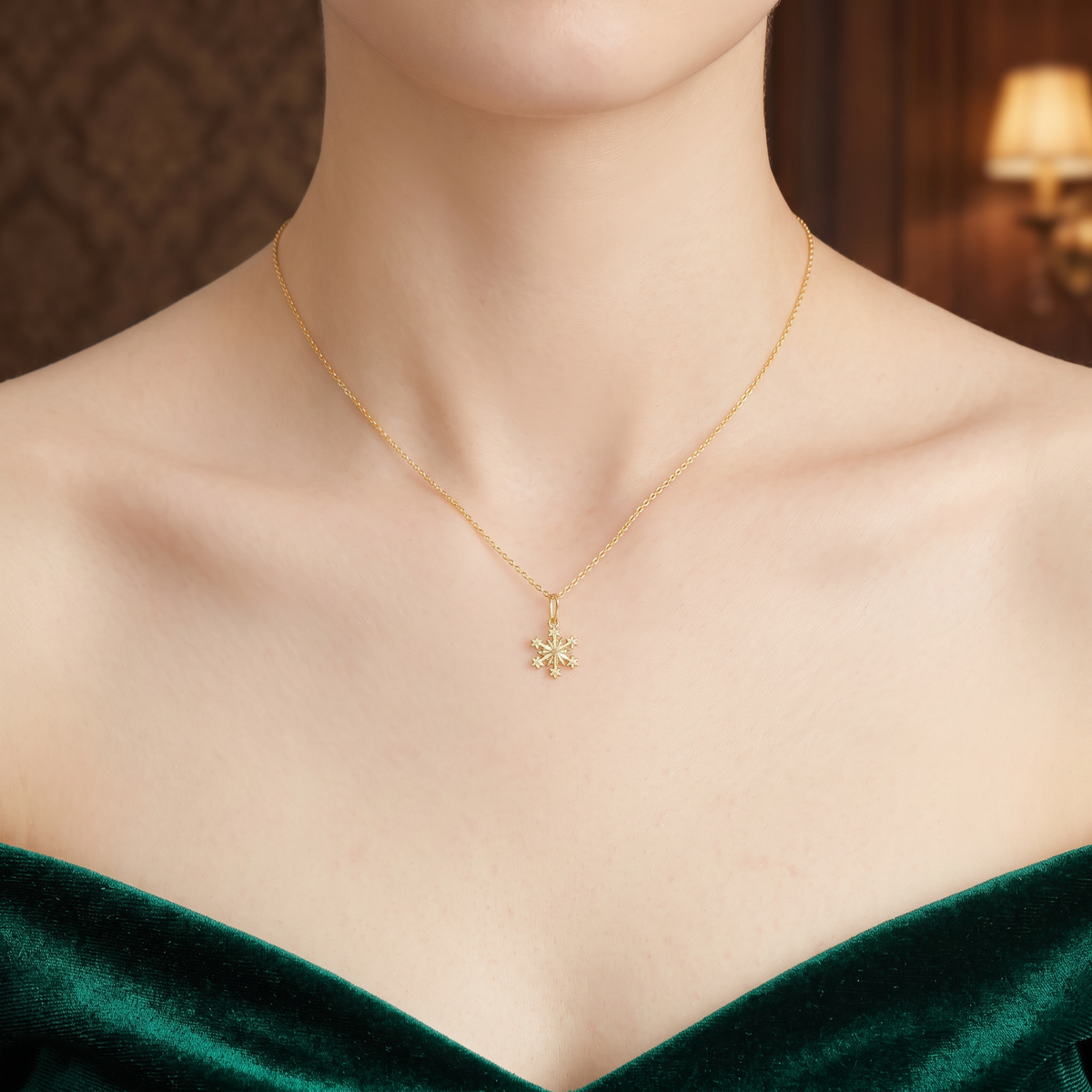 24K Gold Shimmer Clover Gourd Heart Butterfly Snowflake Shape Pendant