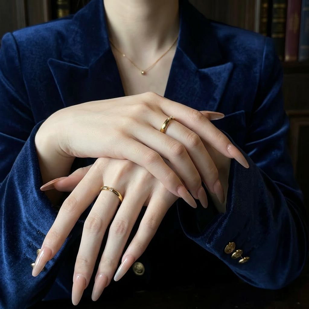 24K 5D Gold Minimal Moissanite Band Ring