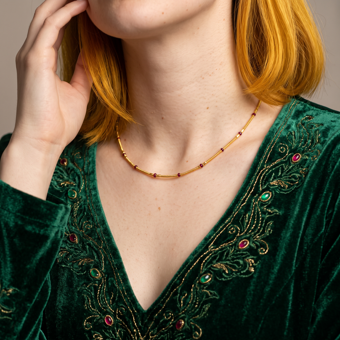 24K Fine 999 Gold Minimal Minimalist Beads Necklace and Bracelet