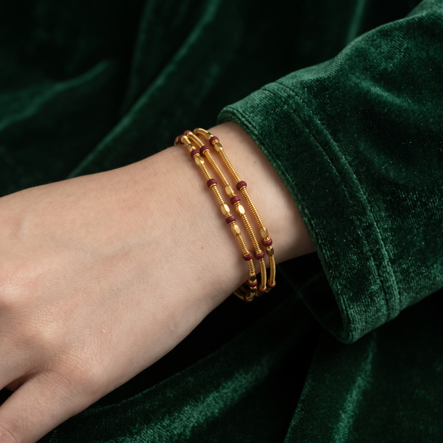 24K Fine 999 Gold Minimal Minimalist Beads Necklace and Bracelet