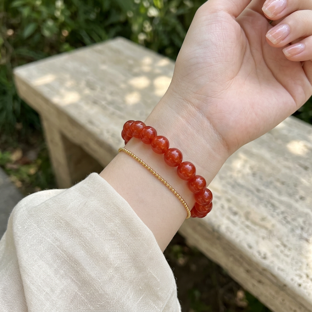 24K Gold Beads Minimal Weaving Adjustable Bracelet
