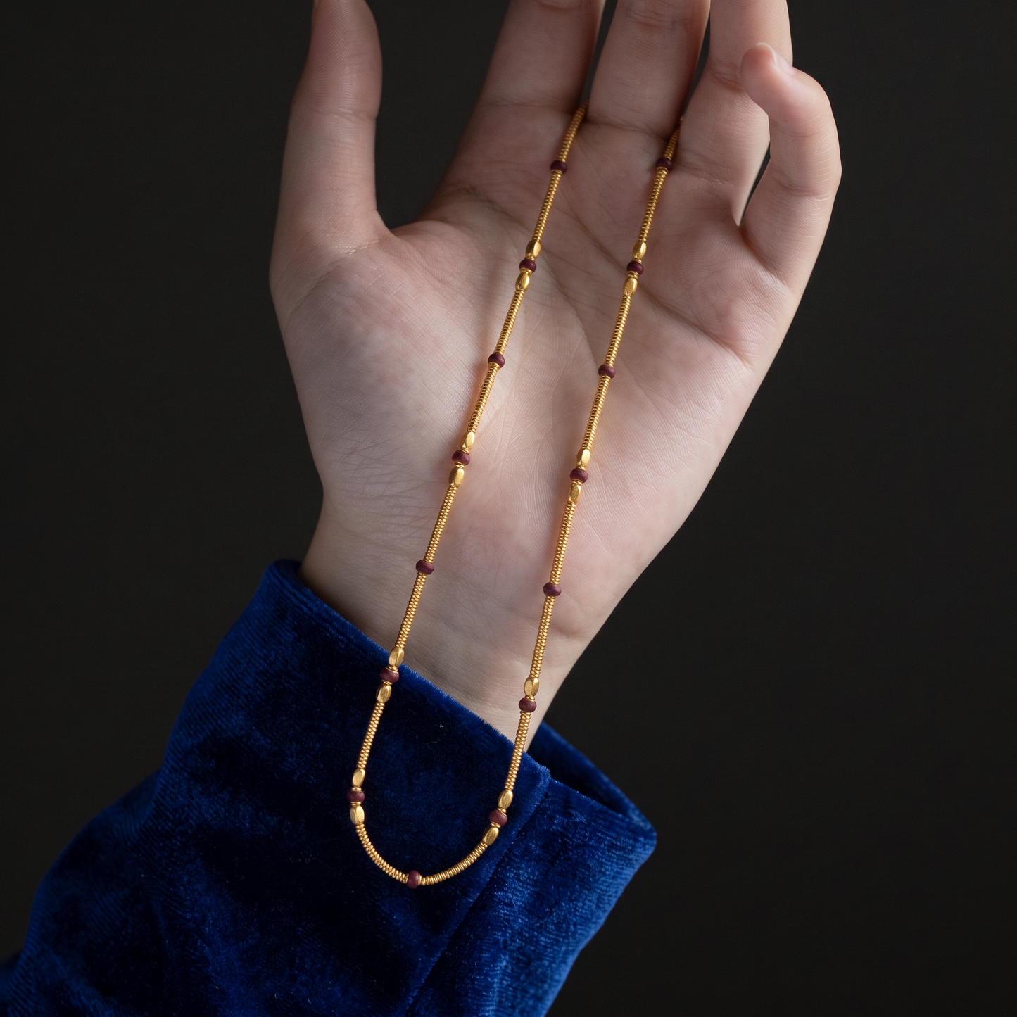 24K Fine 999 Gold Minimal Minimalist Beads Necklace and Bracelet