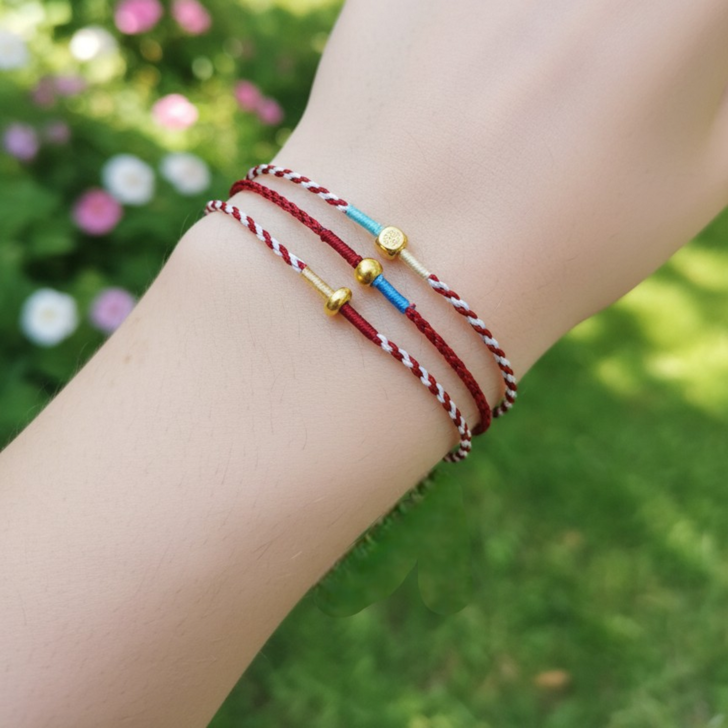 24K 999 Gold Minimal Minimalist Cube Bead Charm Adjustable Bracelet