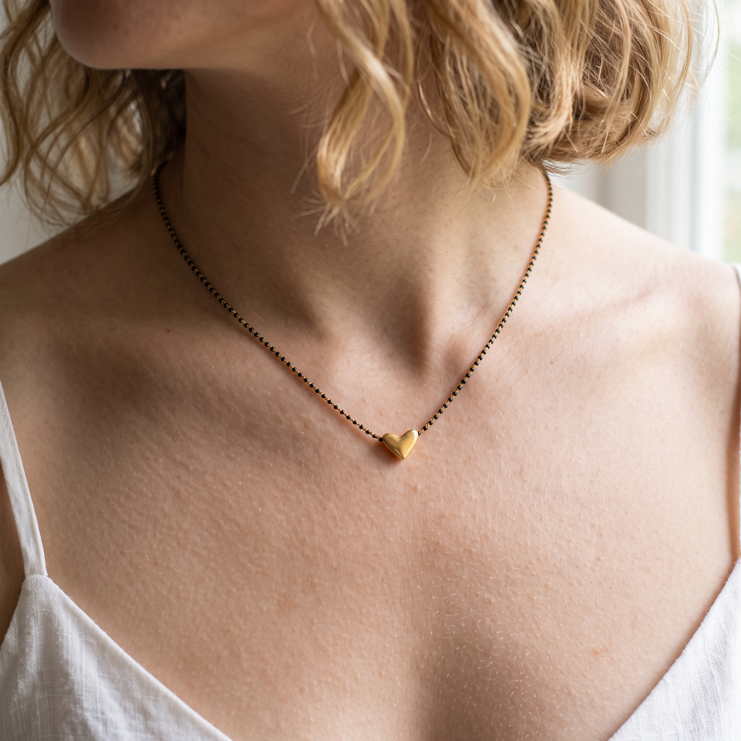 24K 999 Fine Gold Mini Minimal Heart Pendant Necklace