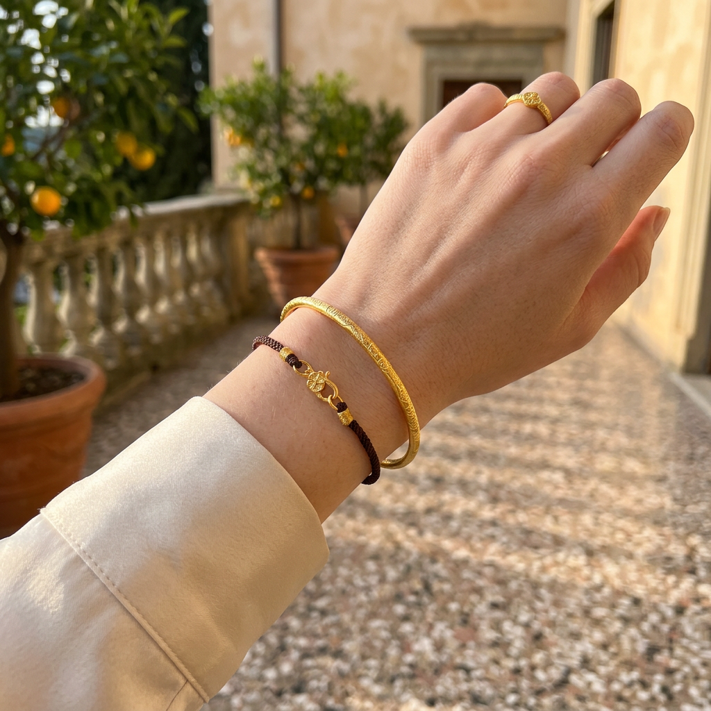 24k 999 Gold Moissanite Lucky Gourd Braided Cord Rope Bracelet