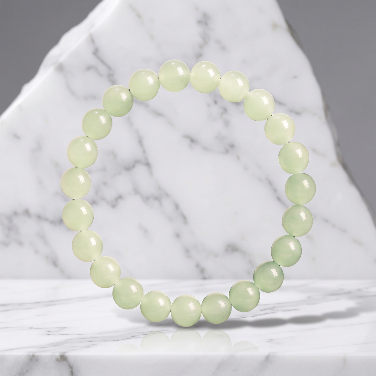 24K 999 Fine Gold Four-Leaf Clover Charm Ice Jade Beaded Bracelet Unique Gift