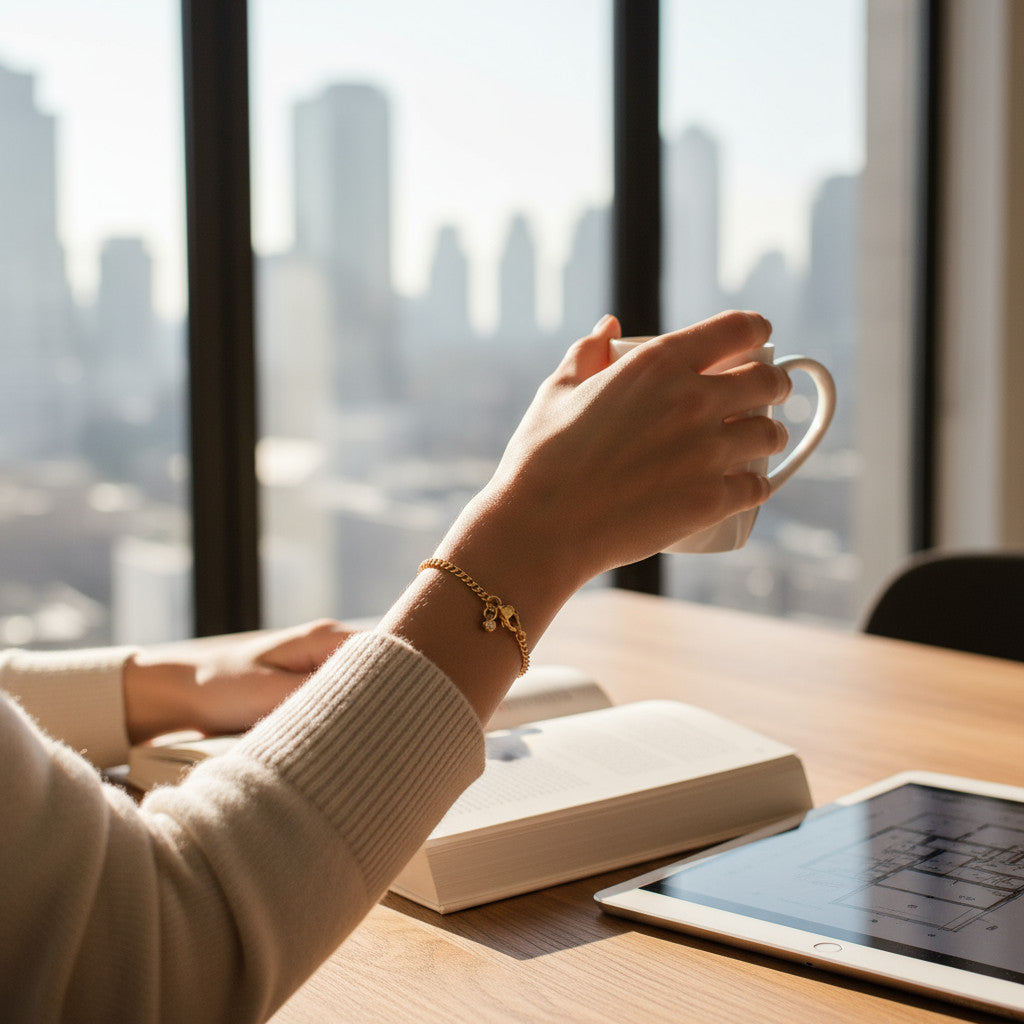 24k Pure Solid 999 Gold Bear Beads Bracelet