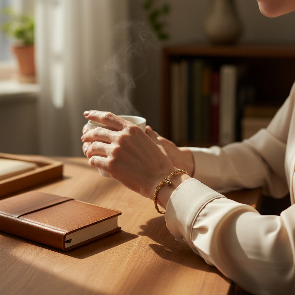 24k Pure 999 Gold Chain Beads Bracelet