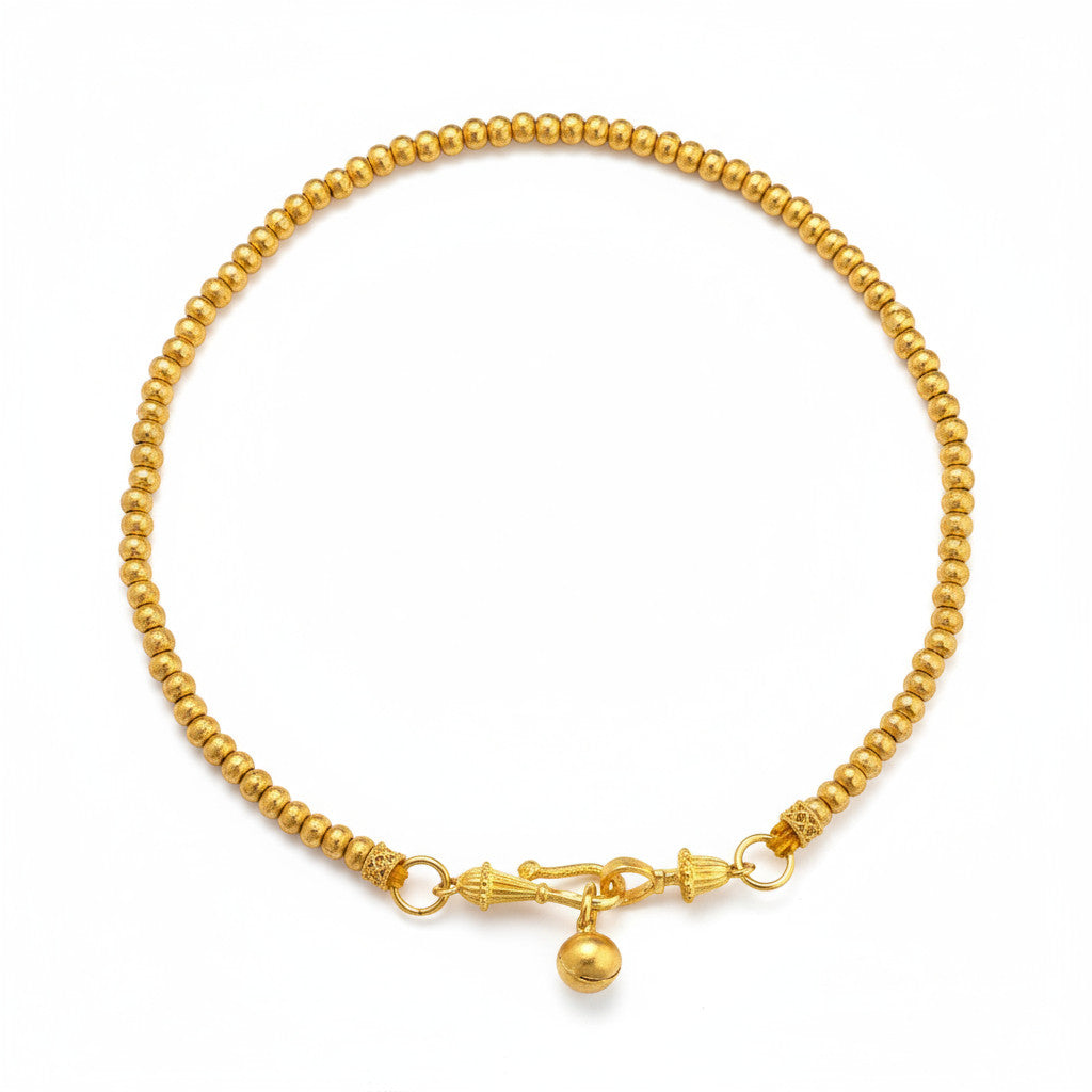 24k Pure 999 Gold Chain Beads Bracelet
