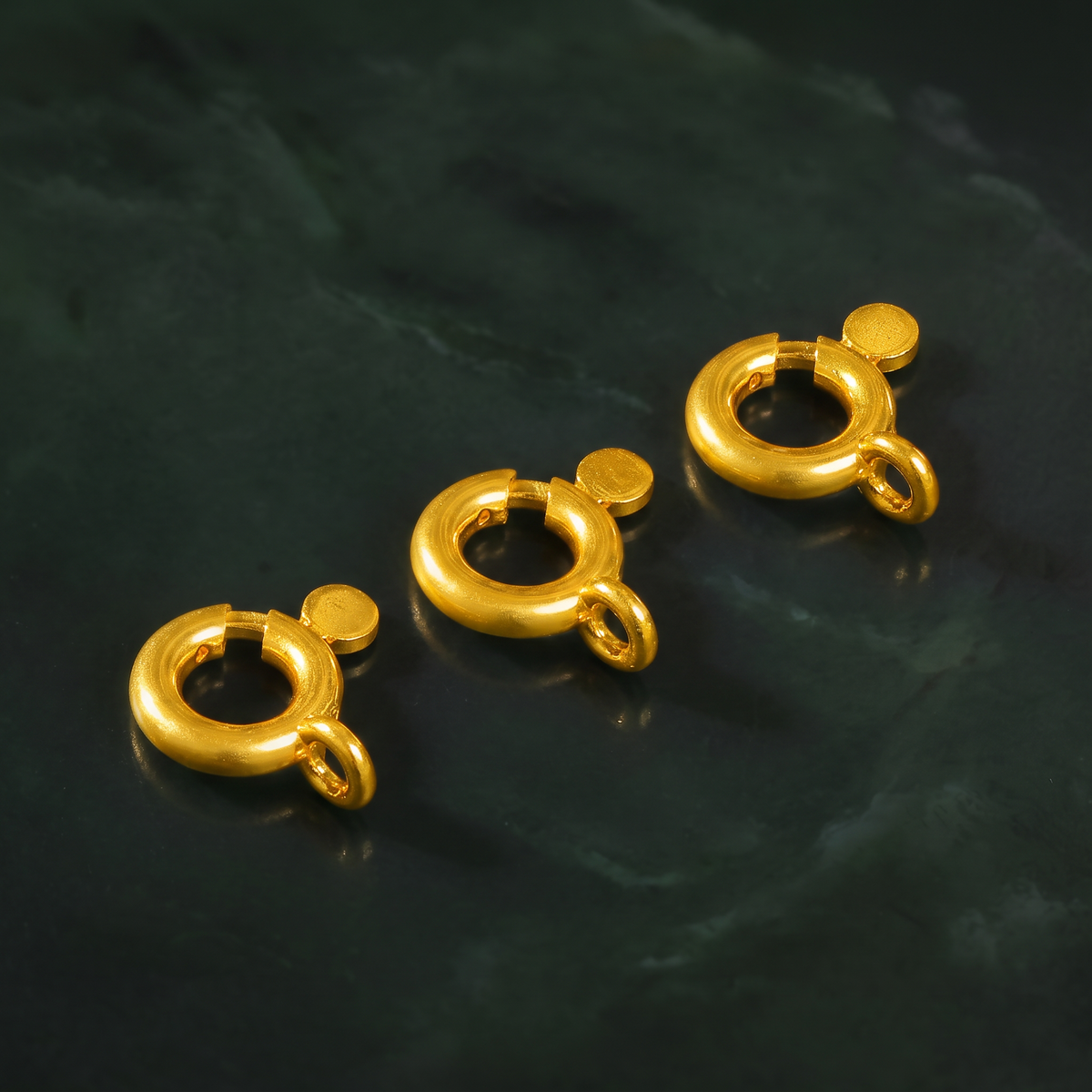 24k 999 Gold Spring Ring Clasp D.I.Y Charm Accessories for Craft