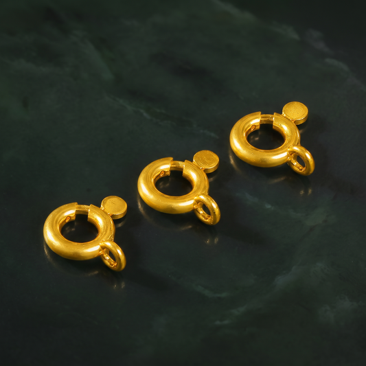 24k 999 Gold Spring Ring Clasp D.I.Y Charm Accessories for Craft