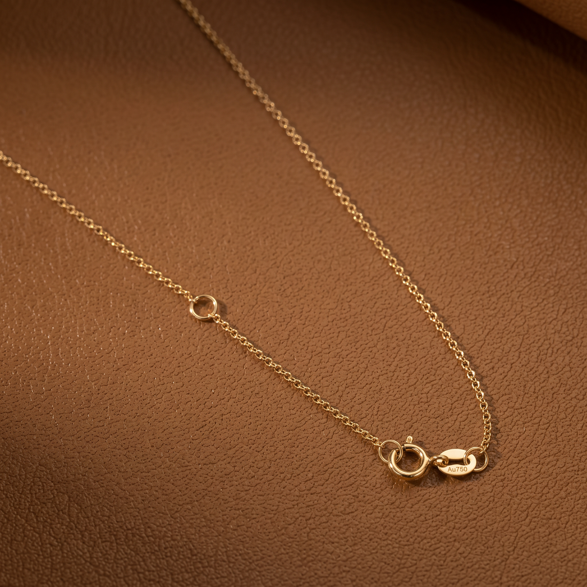 18K Pure Gold Minimal Diamond Sparkling Pendant Necklace