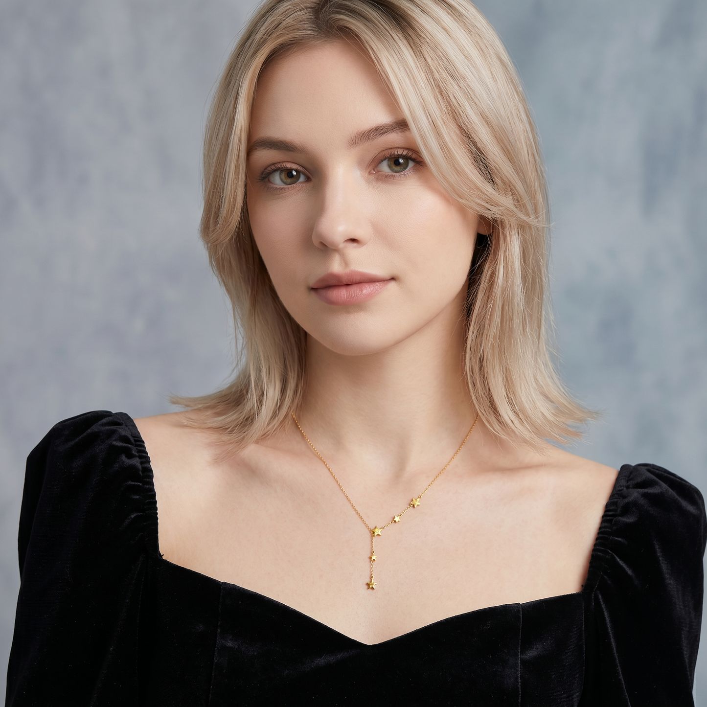 18k Gold Star Charm Pendant Necklace