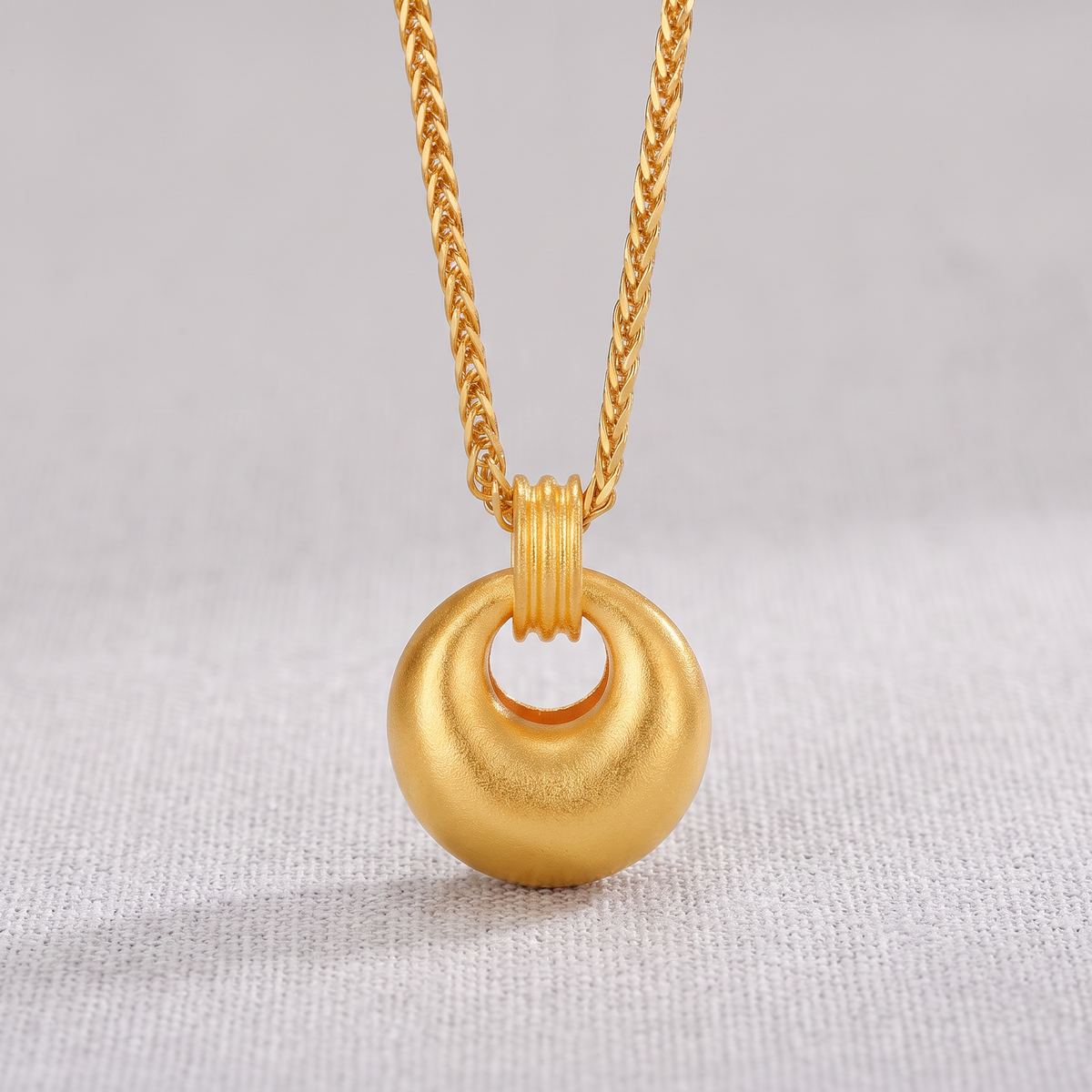 24k Real 999 Gold Minimal Pendant