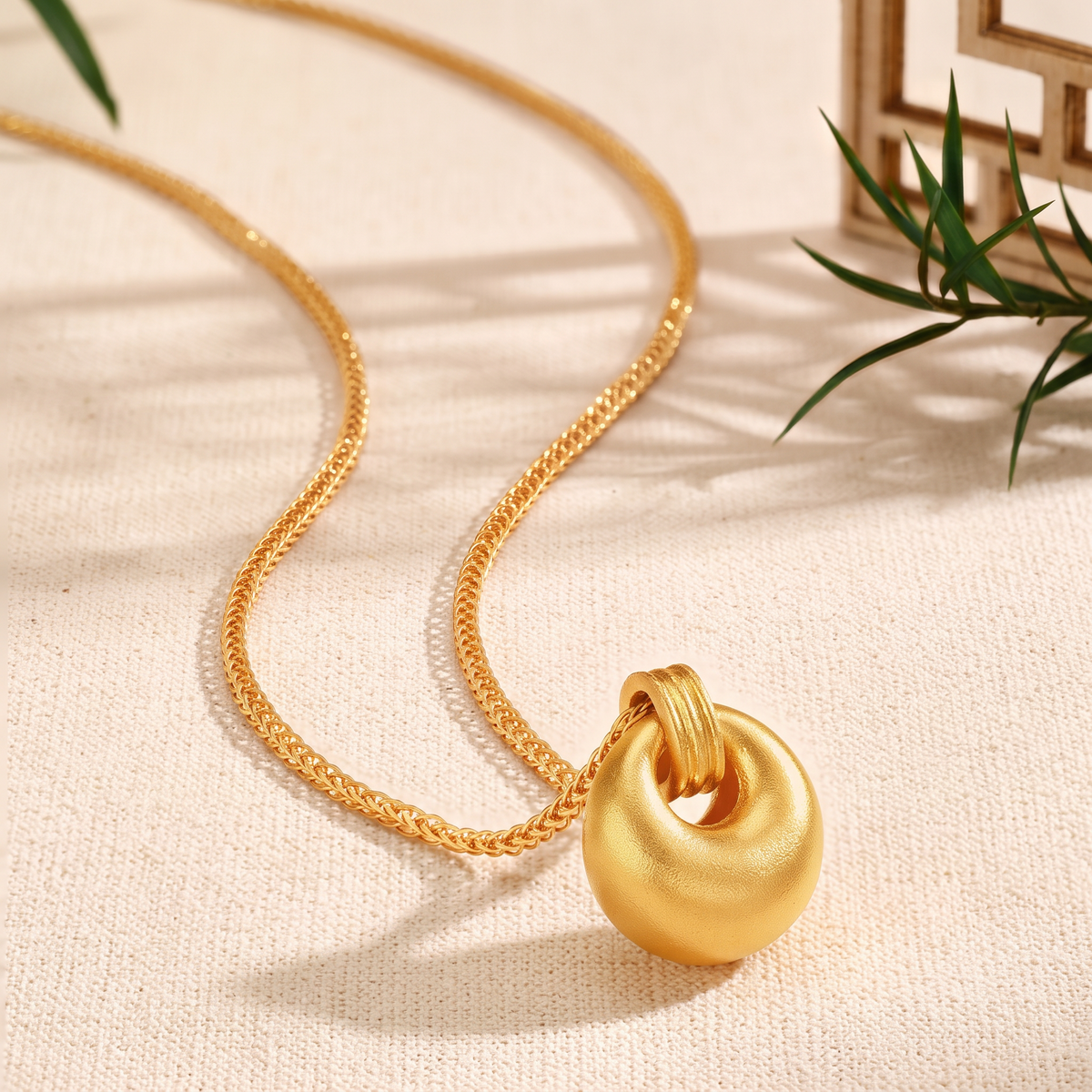 24k Real 999 Gold Minimal Pendant