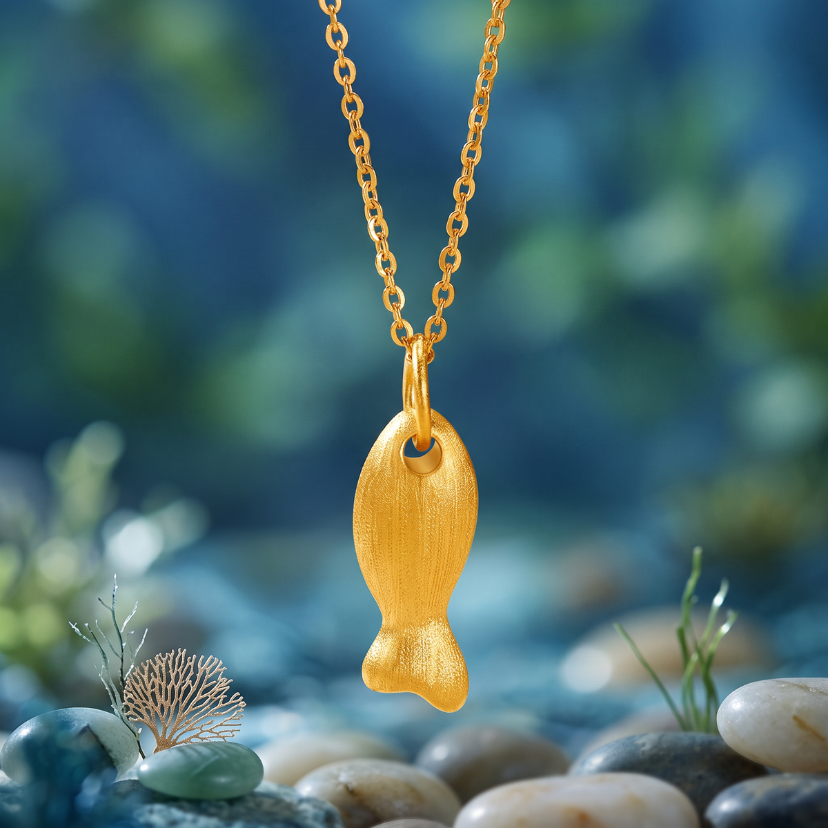 24k Gold Mushroom Honey Jar Fish D.I.Y Charm Pendant