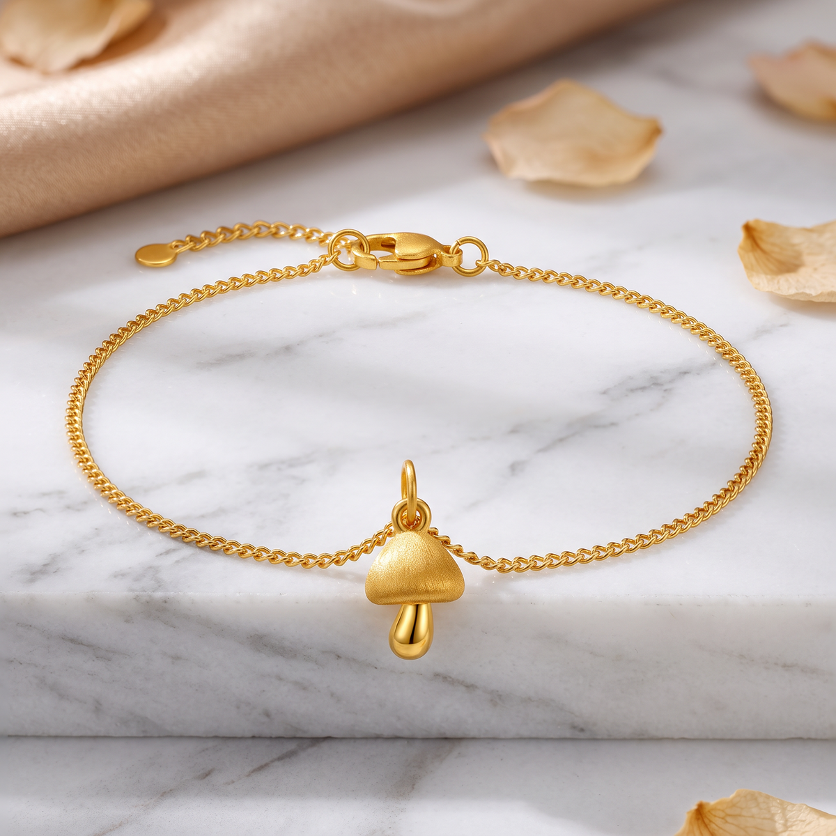 24k Gold Mushroom Honey Jar Fish D.I.Y Charm Pendant